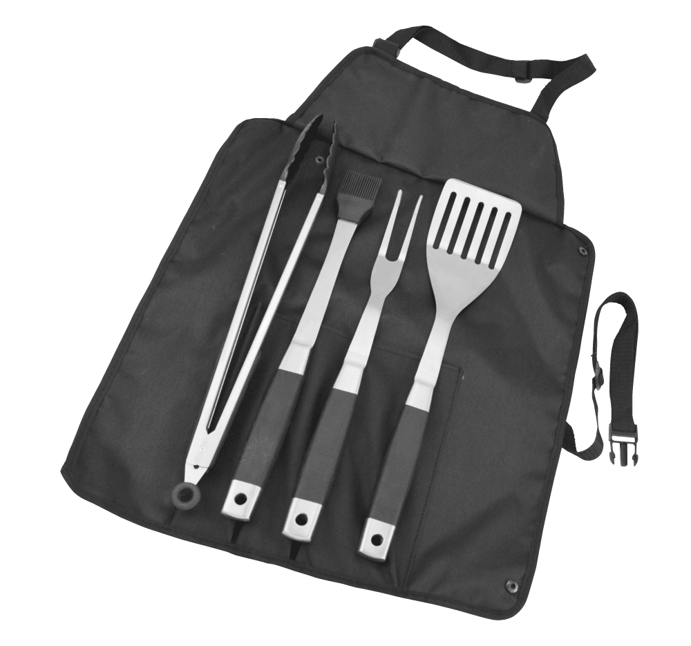 ROLL UP 4PC  BBQ TOOL SET with free bag - www.onlinebraaishop.co.za