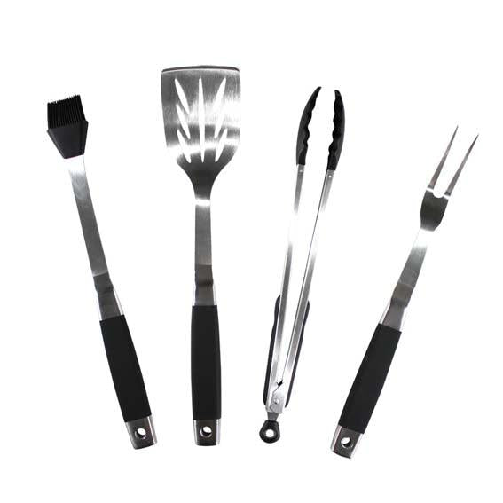 ROLL UP 4PC  BBQ TOOL SET with free bag - www.onlinebraaishop.co.za