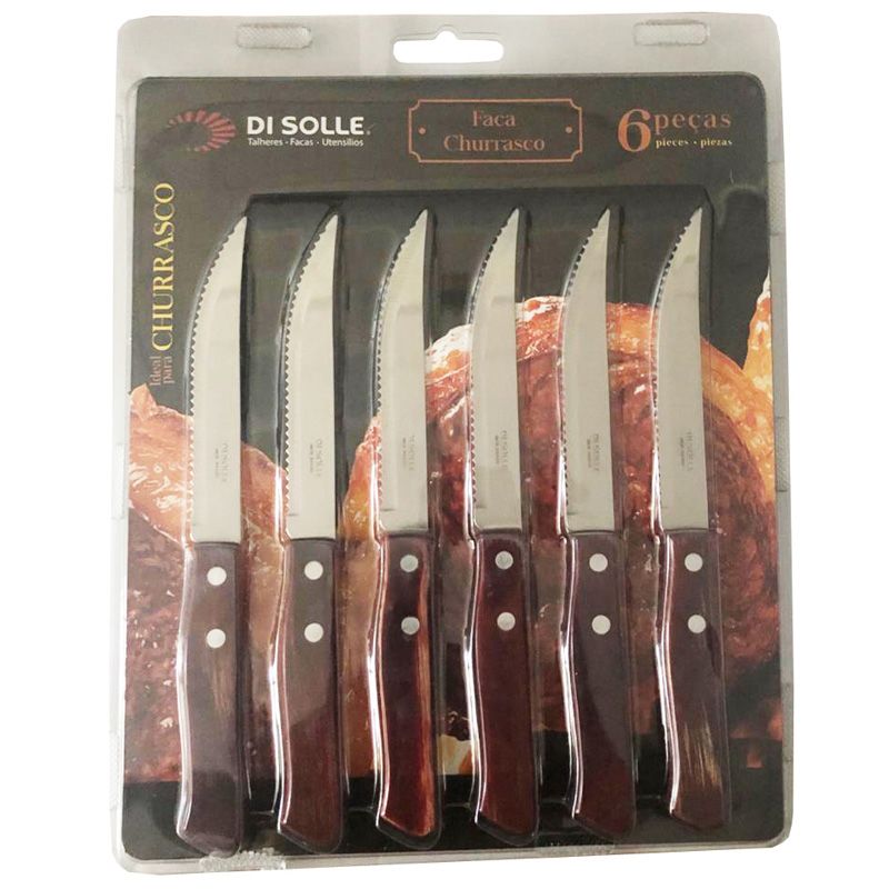 SE 6 Piece Di Solle SolleWood Serrated Steak Knife Set | DI-08.0101.20