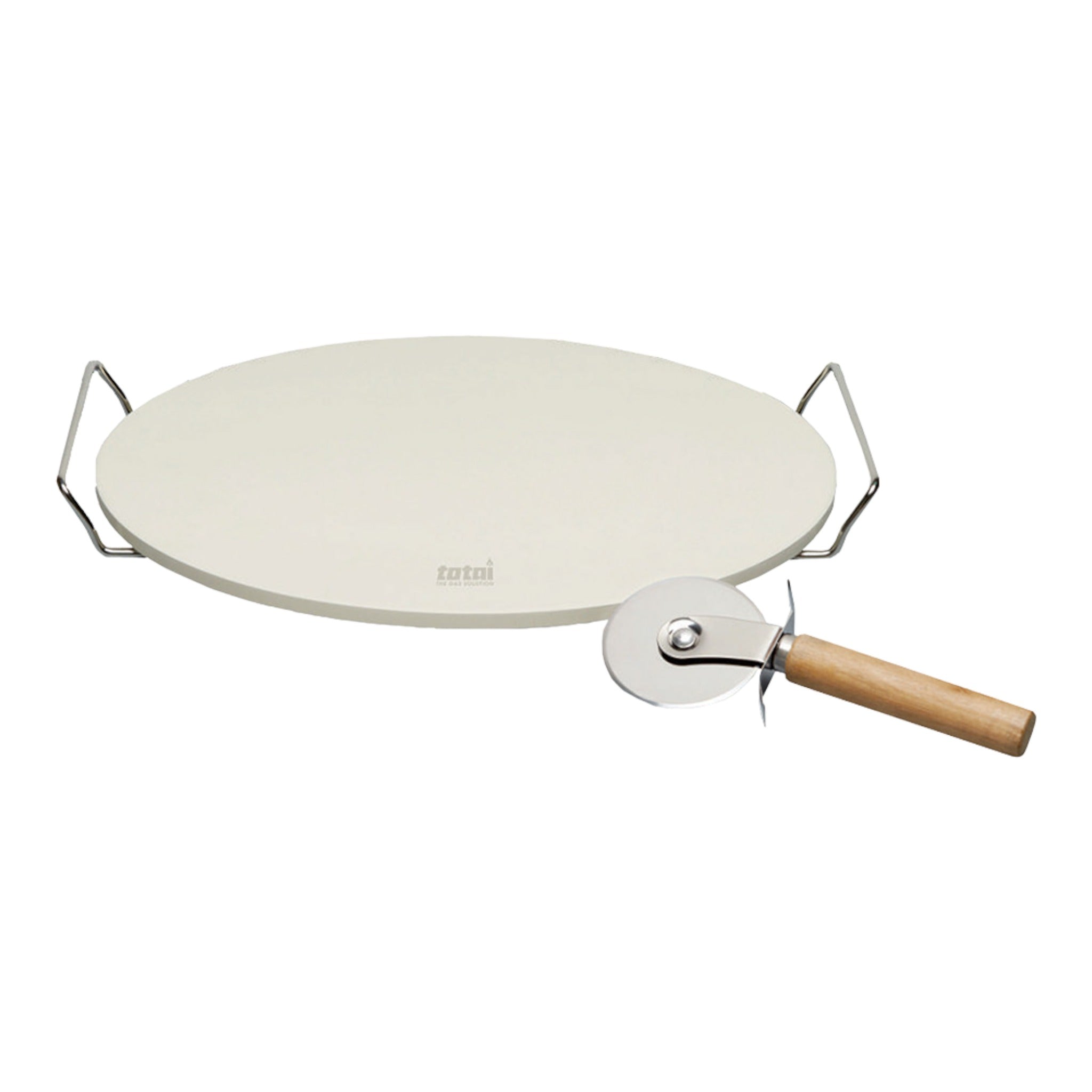 30CM Pizza Stone With Cutter - www.onlinebraaishop.co.za