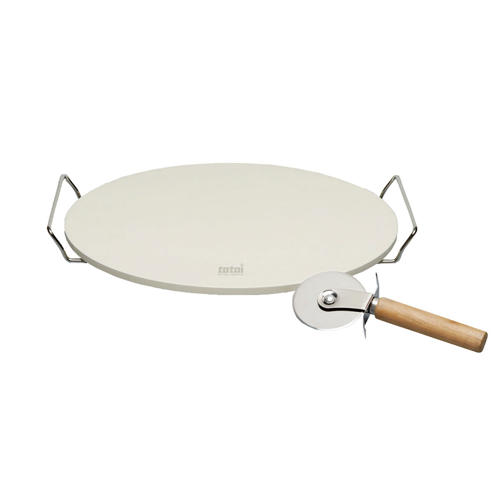 30CM Pizza Stone With Cutter - www.onlinebraaishop.co.za