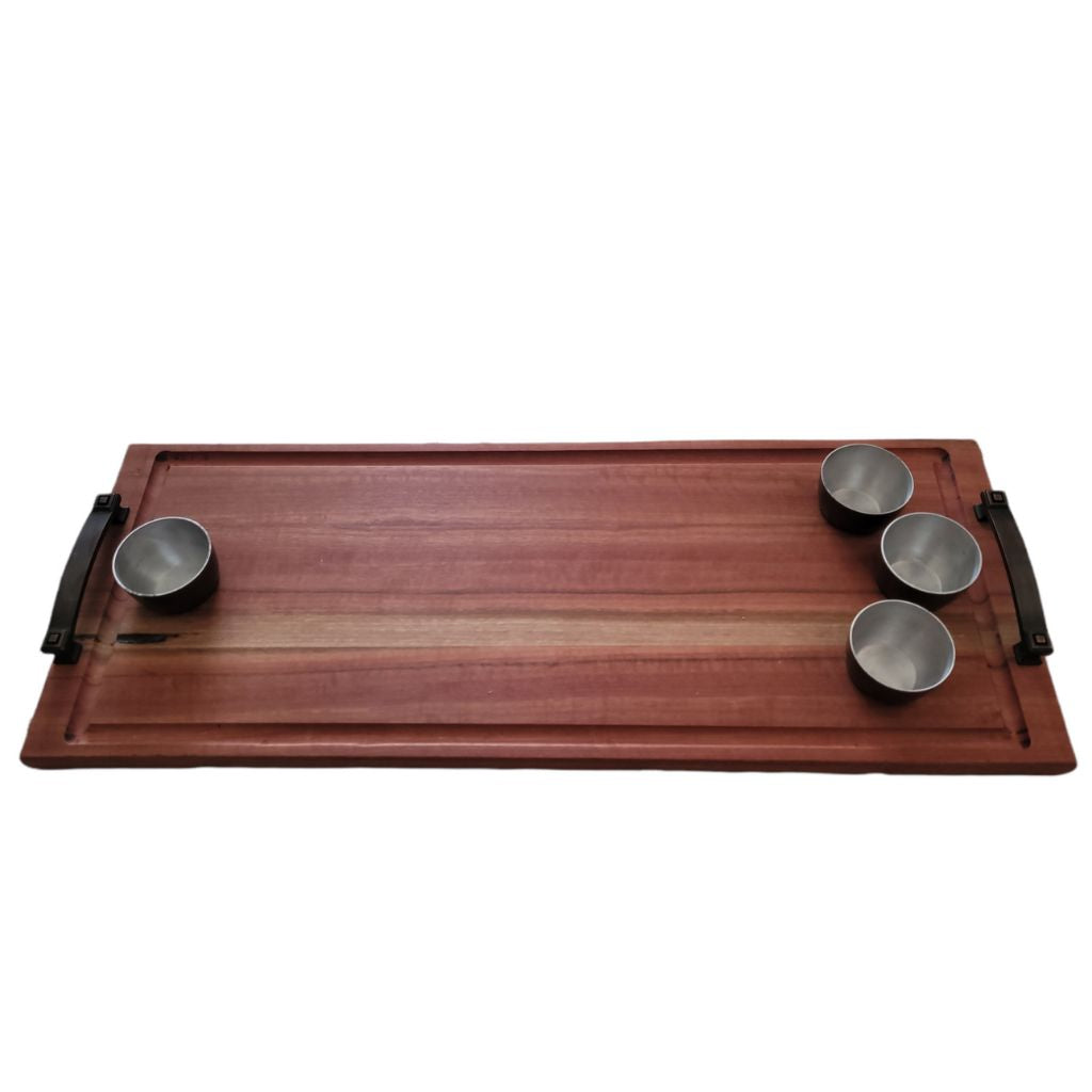Iron Wood Cutting Board with Sauce Cups - www.onlinebraaishop.co.za