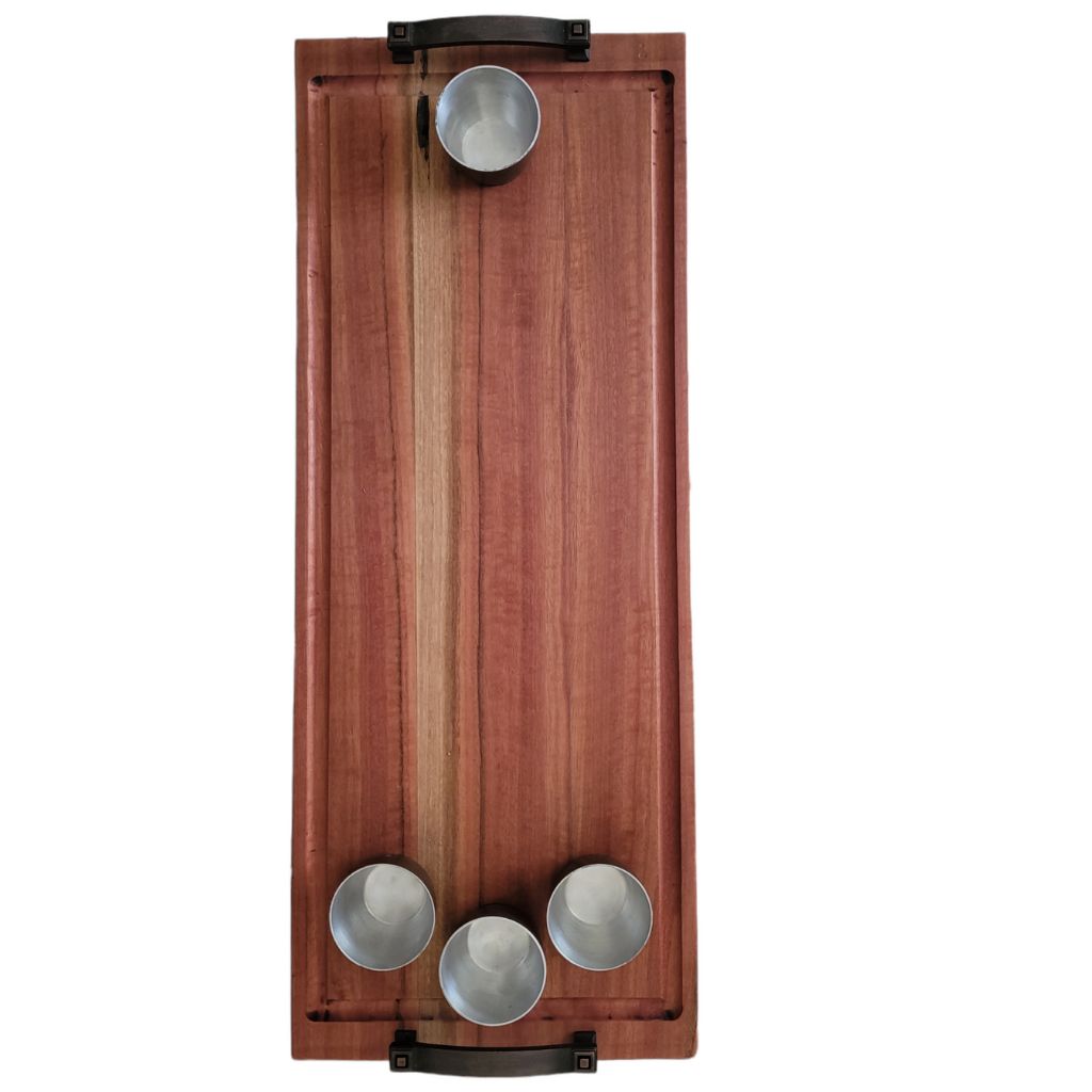 Iron Wood Cutting Board with Sauce Cups - www.onlinebraaishop.co.za