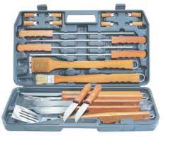 Alva 21PC Deluxe Wood Handled Braai Tool Set in Carry Case - www.onlinebraaishop.co.za