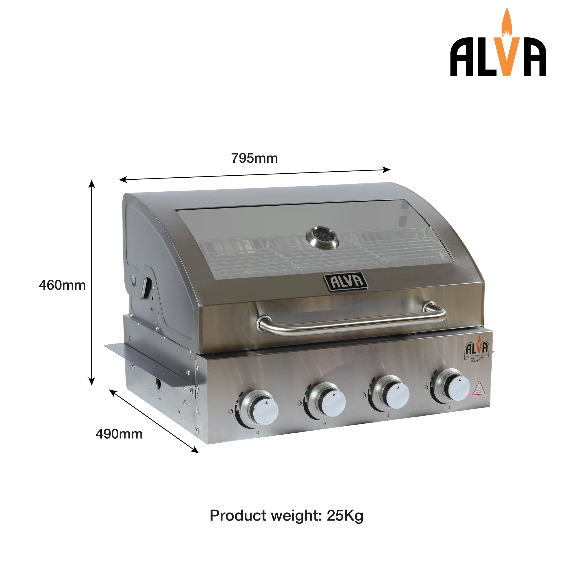 Alva Mojave 4-Burner Drop-In Gas BBQ | GSS4BTT - www.onlinebraaishop.co.za