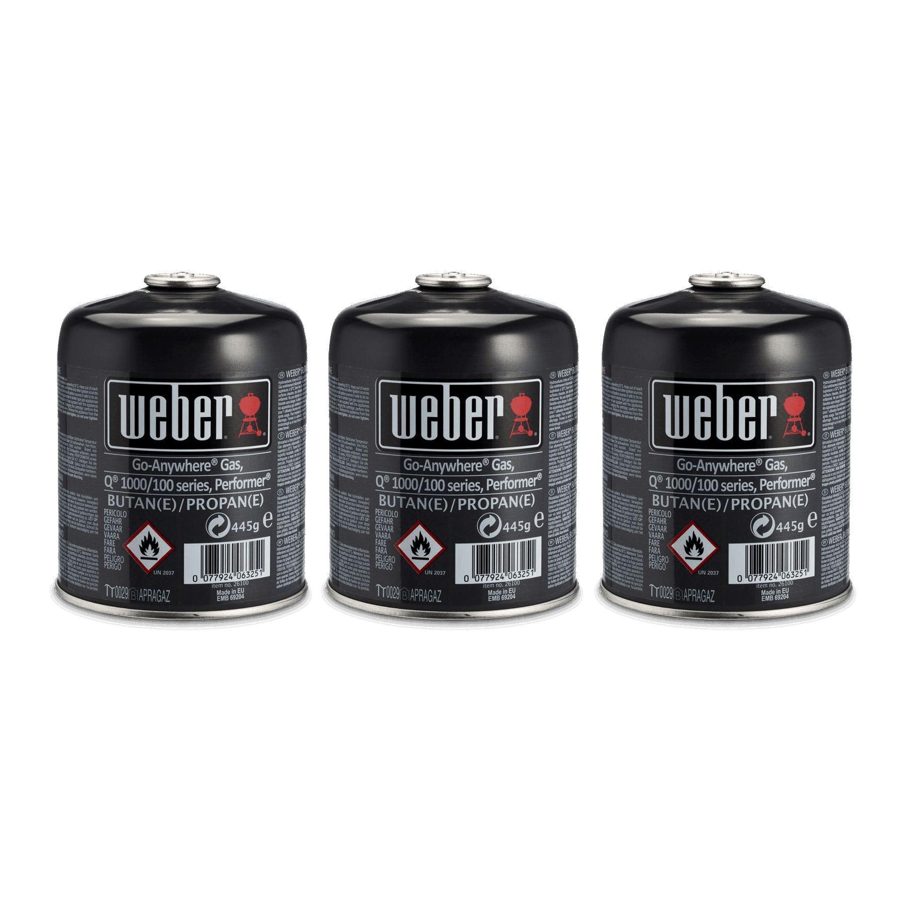 Weber Disposable Gas Cartridge Triple Pack 3 x 445g